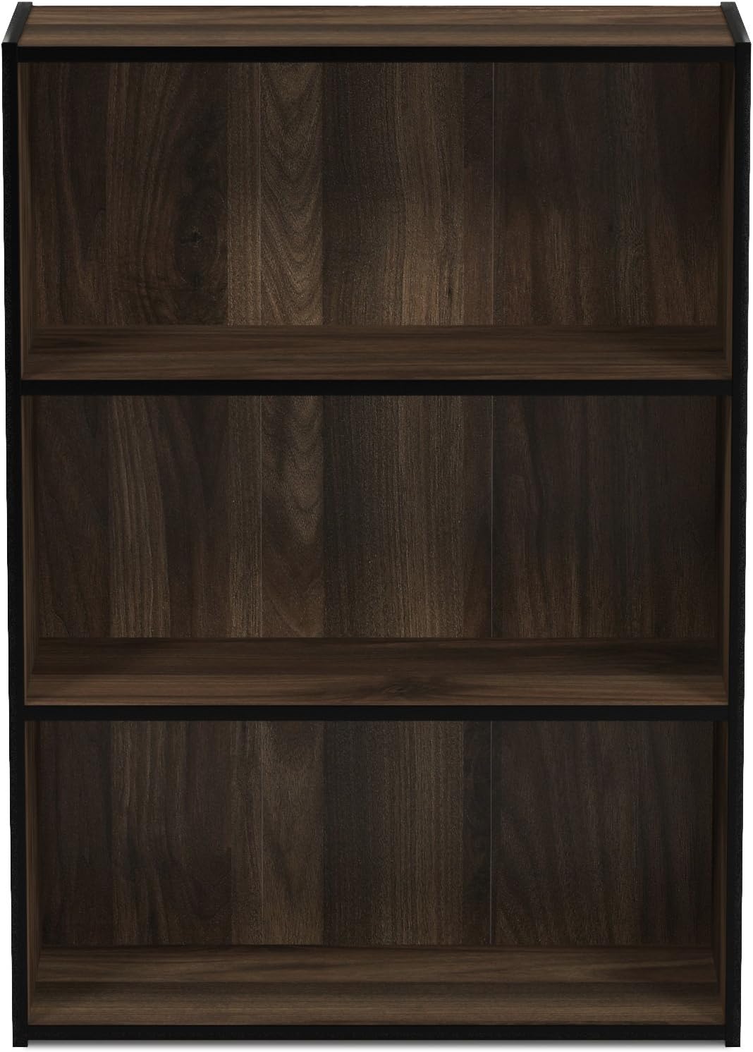 Furinno Pasir 3-Tier Open Shelf Bookcase, Columbia Walnut