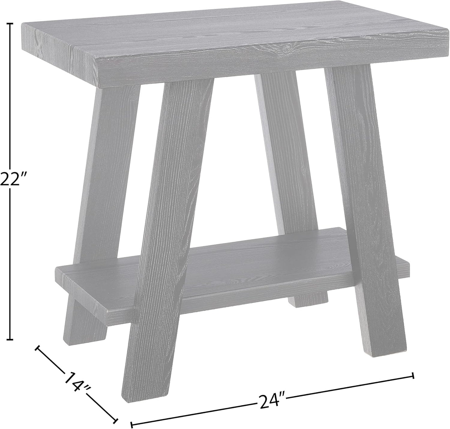 Roundhill Furniture Athens Contemporary Wood Shelf Side Table, Black