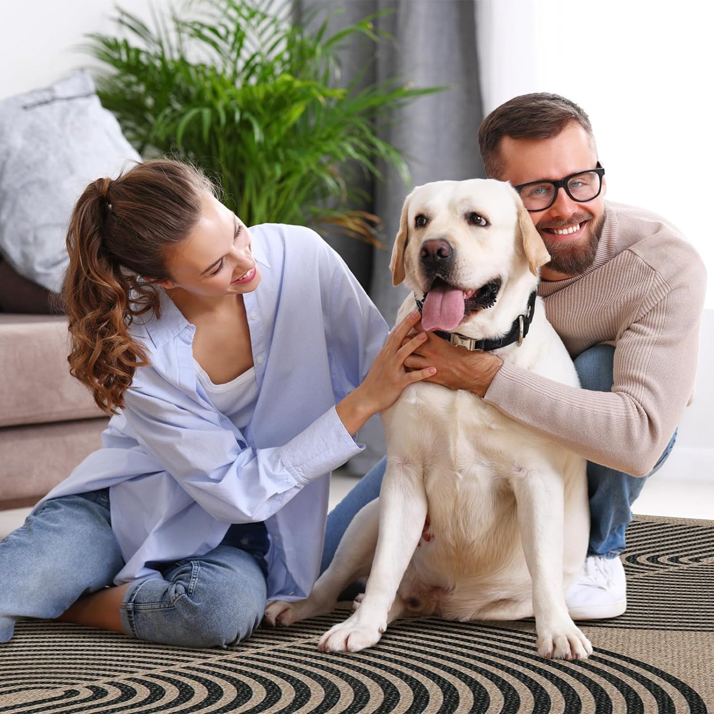 Lahome Modern Rainbow 2x8 Runner Rug, Washable Hallway Kitchen Runner Rugs with Rubber Backing Farmhouse Indoor Outdoor Carpet, Contemporary Non Slip Carpet for Entry Bedroom Porch