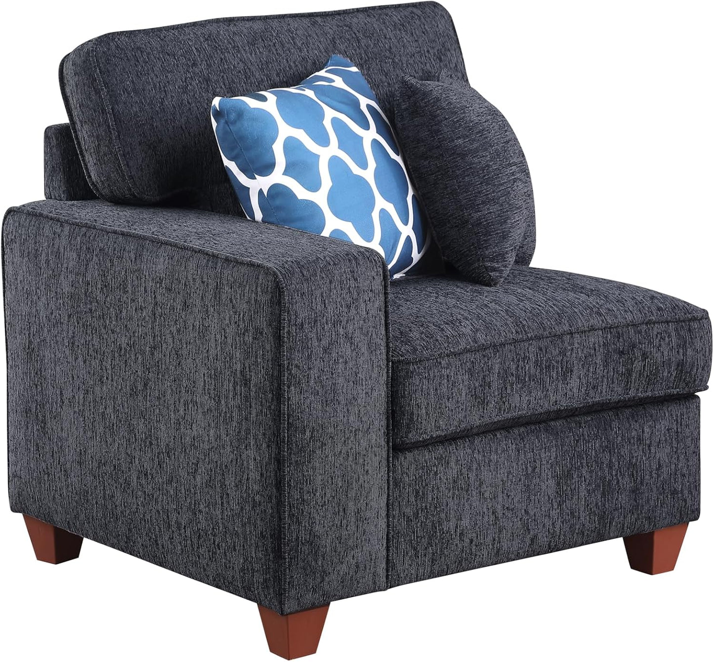 116" Convertible Sectional Couch with Movable Ottoman and 6 Throw Pillows,Chenille Upholstered Comfy Sofa 7 Seater,L-Shaped,Free Combination,Easy Assembly for Living Room,Apartment,Dark Gray