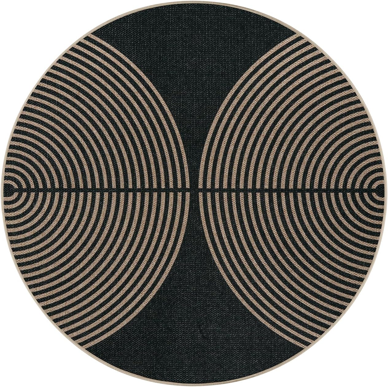 Lahome Modern Rainbow Round Washable Rug, 3ft Circular Indoor Outdoor Entryway Patio Rug, Farmhouse Non Slip Non Shedding Small Round Carpet for Bedroom Porch Living Room Decor