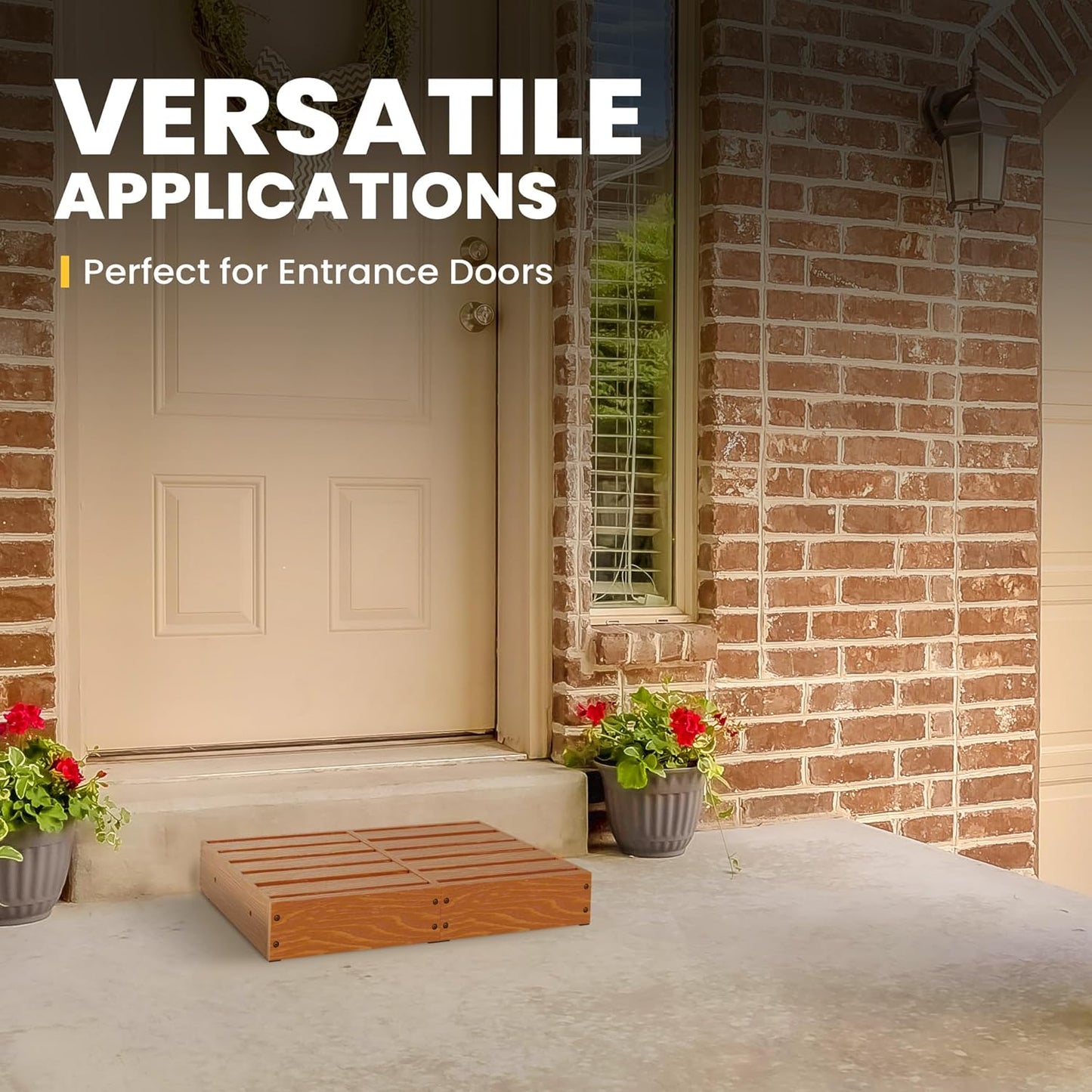 Wooden Step Stool, Durable Pine Wood Platform 23.6" x 15.9", 3.5" High, Supports 450 lbs, Sturdy Minimalist Low Step for Kitchen, Bedroom, Bathroom, Living Room & Indoor Home Décor