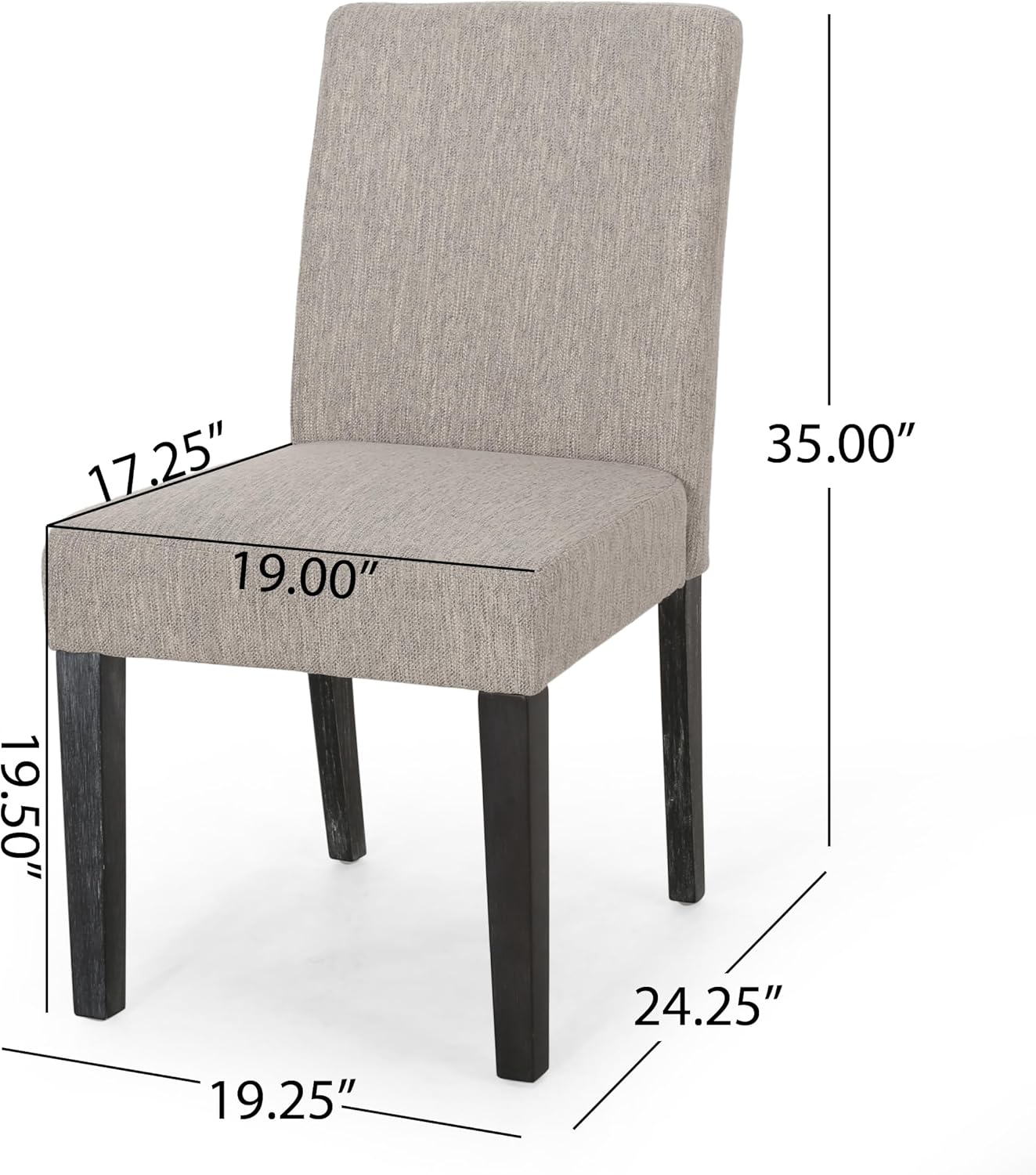 Christopher Knight Home Boling Contemporary Upholstered Dining Chair (Set of 2), Light Grey + Dark Brown