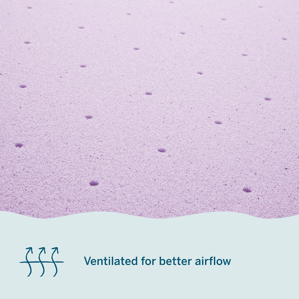 LUCID 3 Inch Lavender Infused Memory Foam Mattress Topper - Ventilated Design - Queen Size