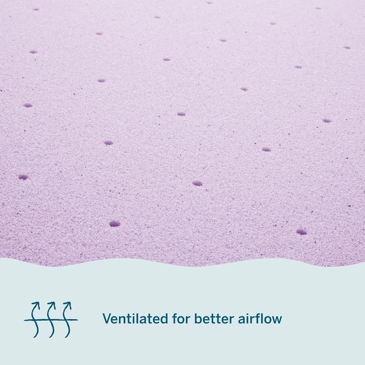 Lucid 3 Inch Lavender Infused Memory Foam Mattress Topper - Ventilated Design – Pressure Relieving Bed Topper - Mattress Pad – CertiPur Certified - Twin Size