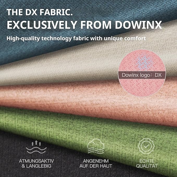 Dowinx Gaming Chair Breathable Fabric Game Chair with Gel Pad and Storage Bag, Comfortable Gamer Chair with Pocket Spring Cushion,Ergonomic Computer Chair with Footrest,Pink