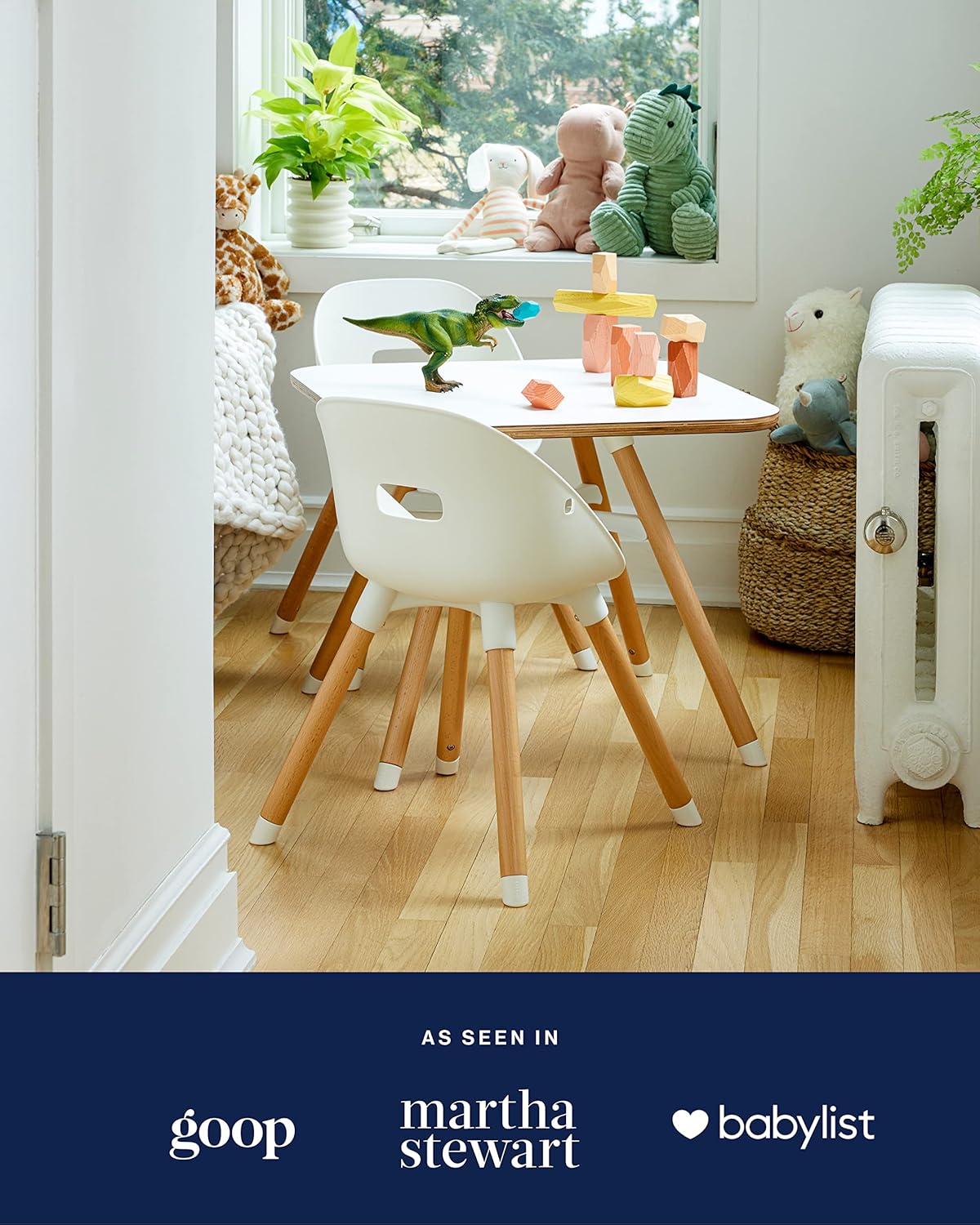 Lalo The Play Chair, Wooden and Non-Toxic Plastic Kids and Toddler Chair - Sturdy Bucket Seat and Easy to Clean Kids Chair with up to 200 lb. Weight Capacity, Set of 2 - Licorice