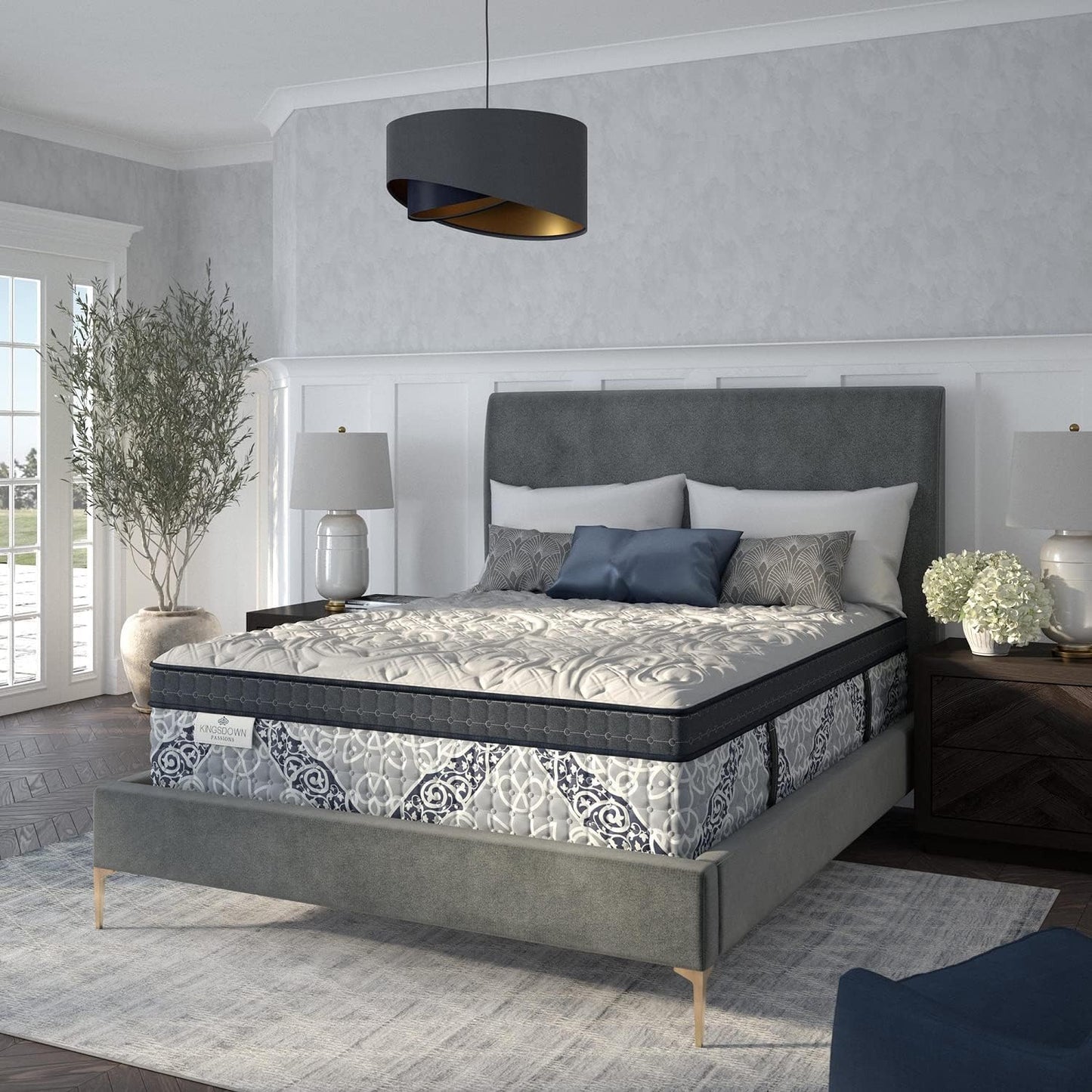 Kingsdown Passions Kelbrooke 16" Ultra Plush Euro Pillow Top Hybrid Mattress Full, Gel Memory Foam Layer Motion Isolation Quilted Top Premium Mattress