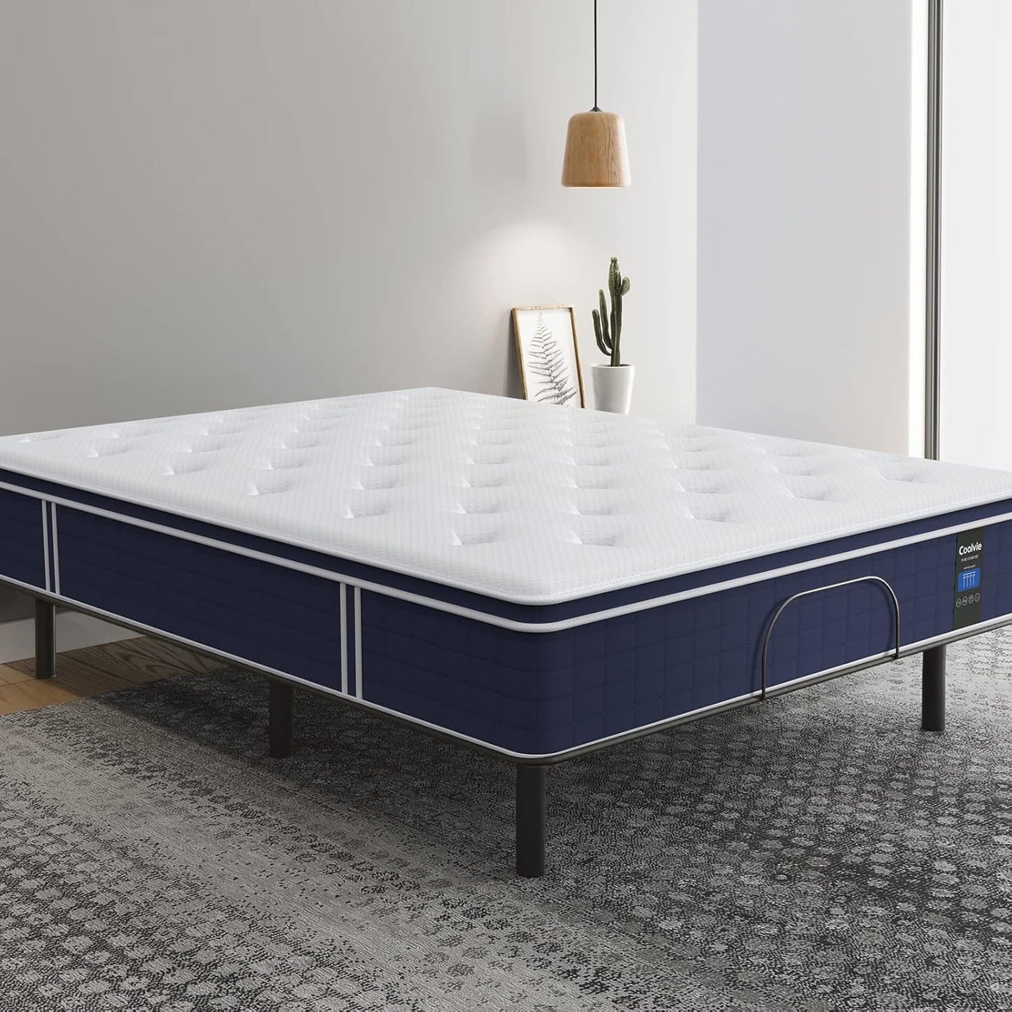 Coolvie California King Mattress in a box, Medium Firm 12 Inch Hybrid Cal King Mattress with Pocket Spring, Pressure Relief, Cooling, Personalized Support for Heavy People, CertiPUR-US® Certified Foam