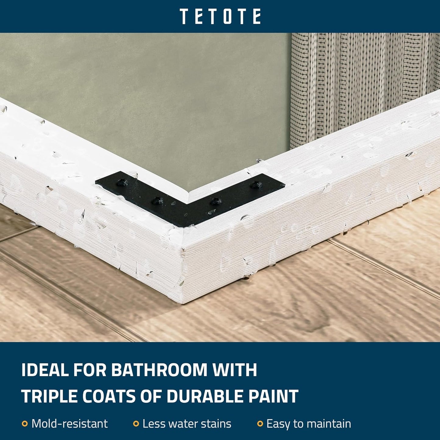 TETOTE 30 x 36 White Wooden Mirror for Bathroom Wall/Bedroom/Living Room/Entryway Farmhouse Rustic Bathroom Vanity Mirror Waterproof (Horizontal/Vertical Mounted)