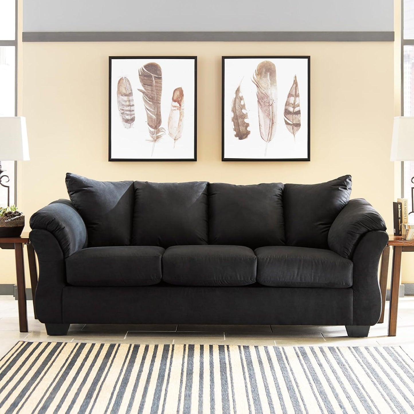 Signature Design by Ashley Darcy Classic Contemporary Sofa, Black