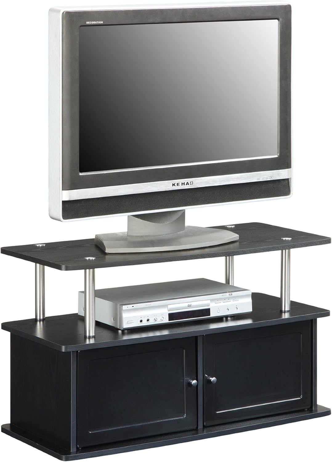 Convenience Concepts Designs2Go TV Stand with 2 Cabinets, Black