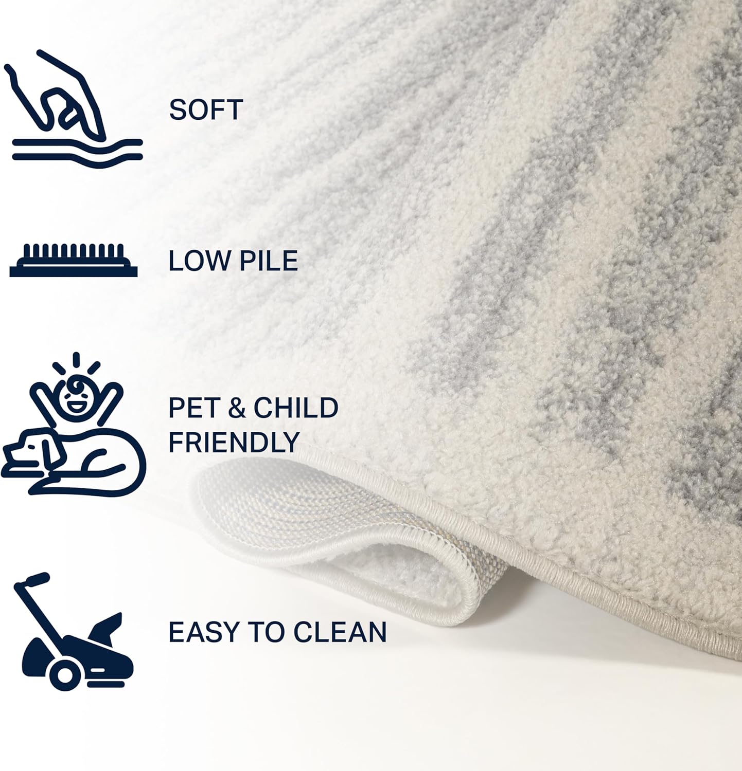 JONATHAN Y Khalil Modern Berber Stripe Cream/Gray Runner Rug, 2x8, Contemporary, Bohemian, Easy-Cleaning for Living Room, Bedroom, Kitchen, Pet Friendly, Non-Shedding (MOH207C-28)