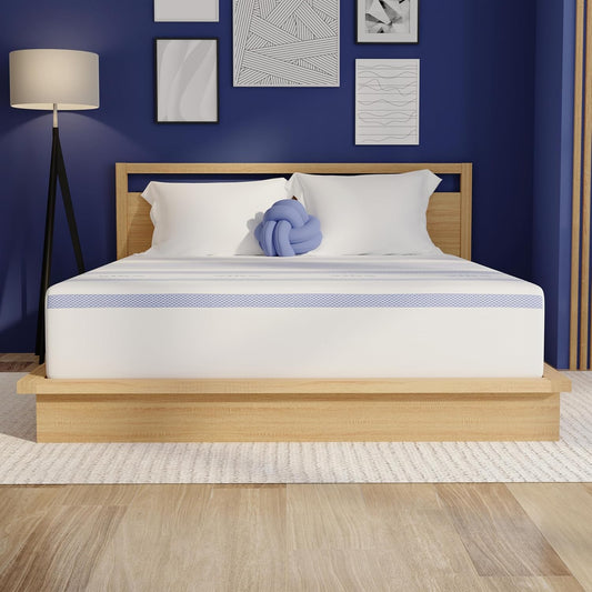 Vibe Gel Memory Foam Mattress, 12-Inch CertiPUR-US Certified Bed-in-a-Box, Full, White