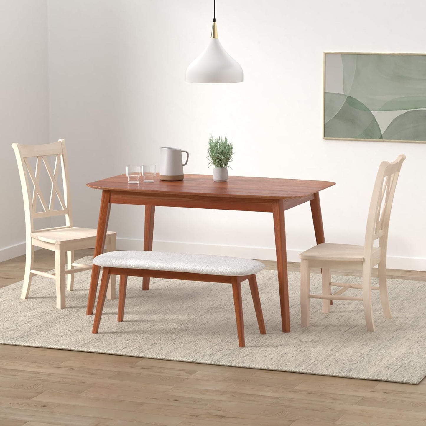 IC International Concepts, Set of 2 Double X-Back Dining Chairs, Armless, Real Wood, Kitchen/Dining/Accent, 19.9"W x 22"D x 41.3"H, 225 Lbs Wt. Capacity, DIY, Paint/Stain In Any Color, Unfinished