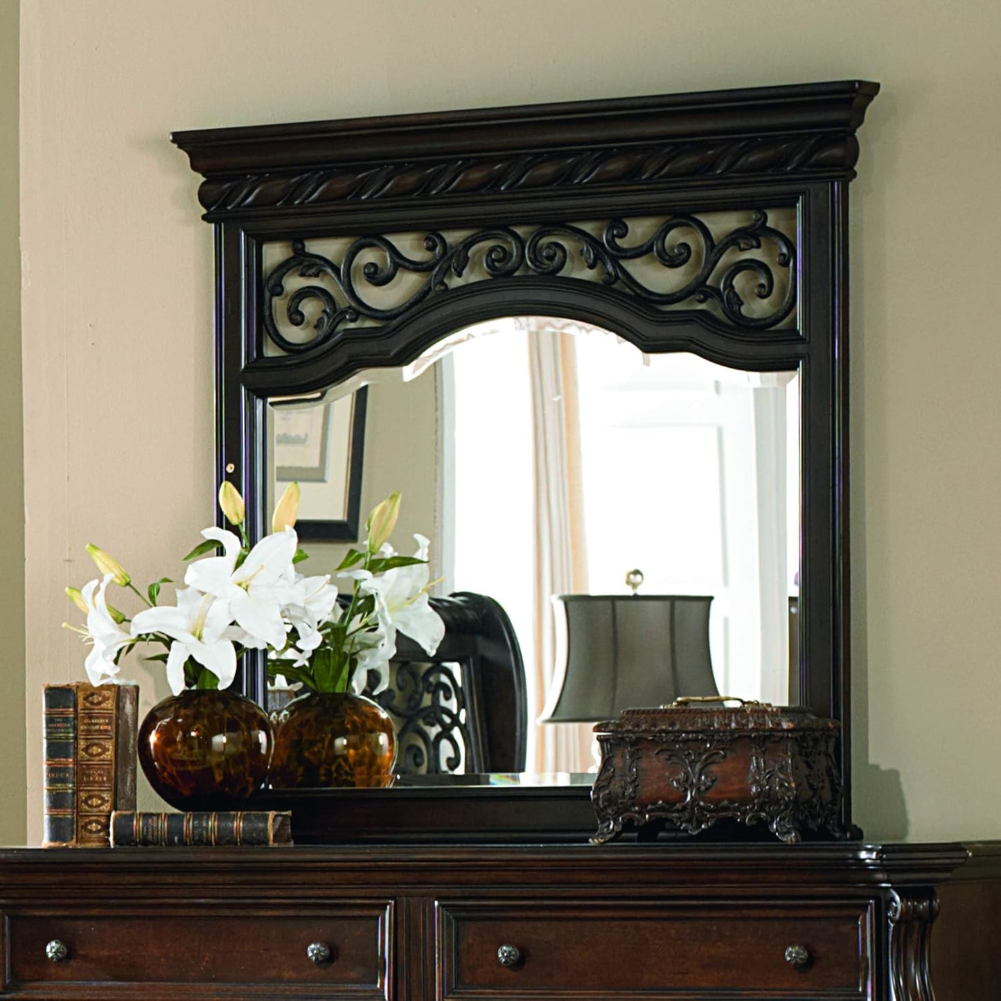 Liberty Furniture Industries Arbor Place Bedroom Landscape Mirror, 46" x 3" x 45", Brownstone Finish