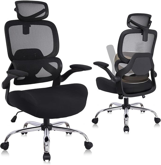 Big and Tall Office Chair Mesh Black Chair