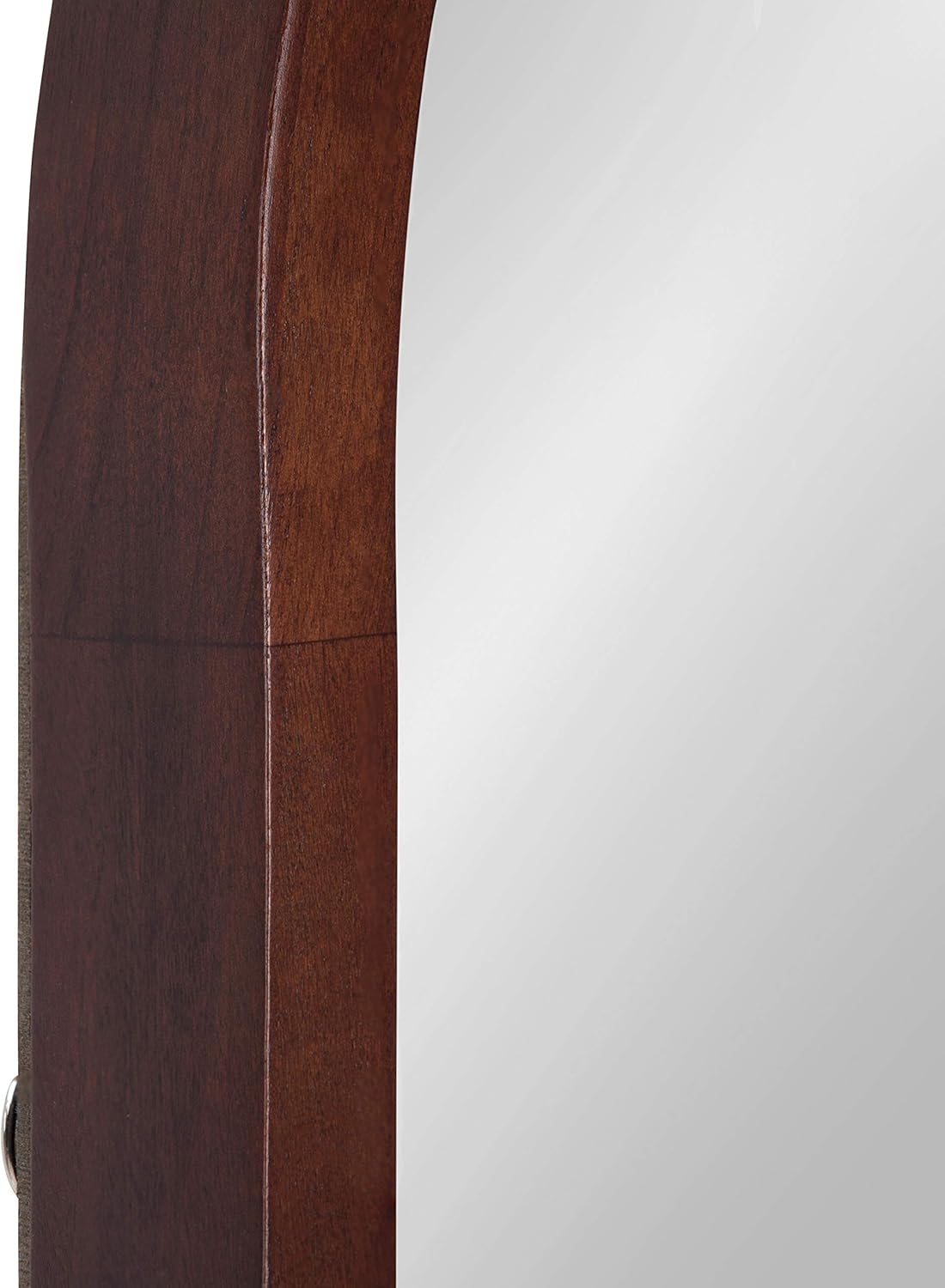 Kate and Laurel Hutton MidCentury Modern Farmhouse Arch Mirror, 24" x 36", Walnut Brown Finish