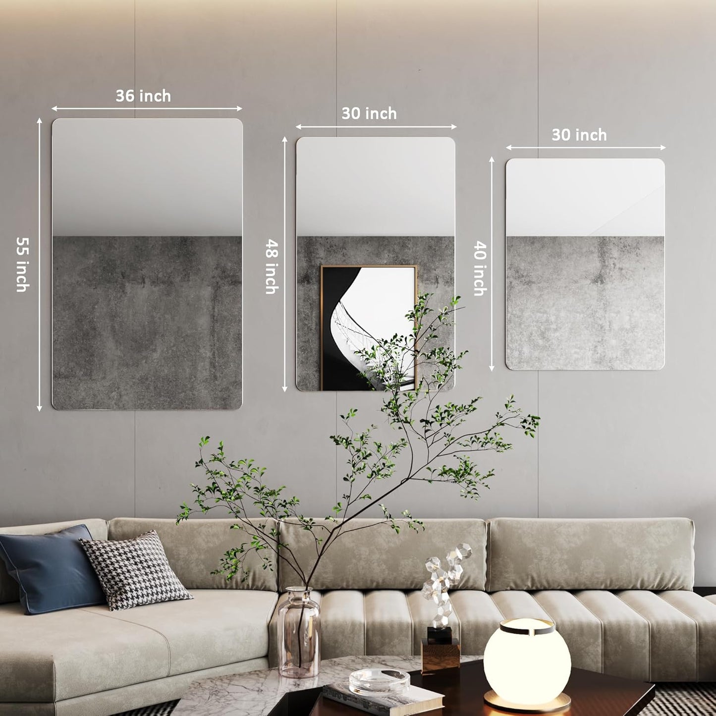 36x55 Large Bathroom Mirror,Wall Mirrors for Living Room,Lage Wall Mirrors, espejos para baños,Bathroom Mirrors for Vanity,Restroom Mirror