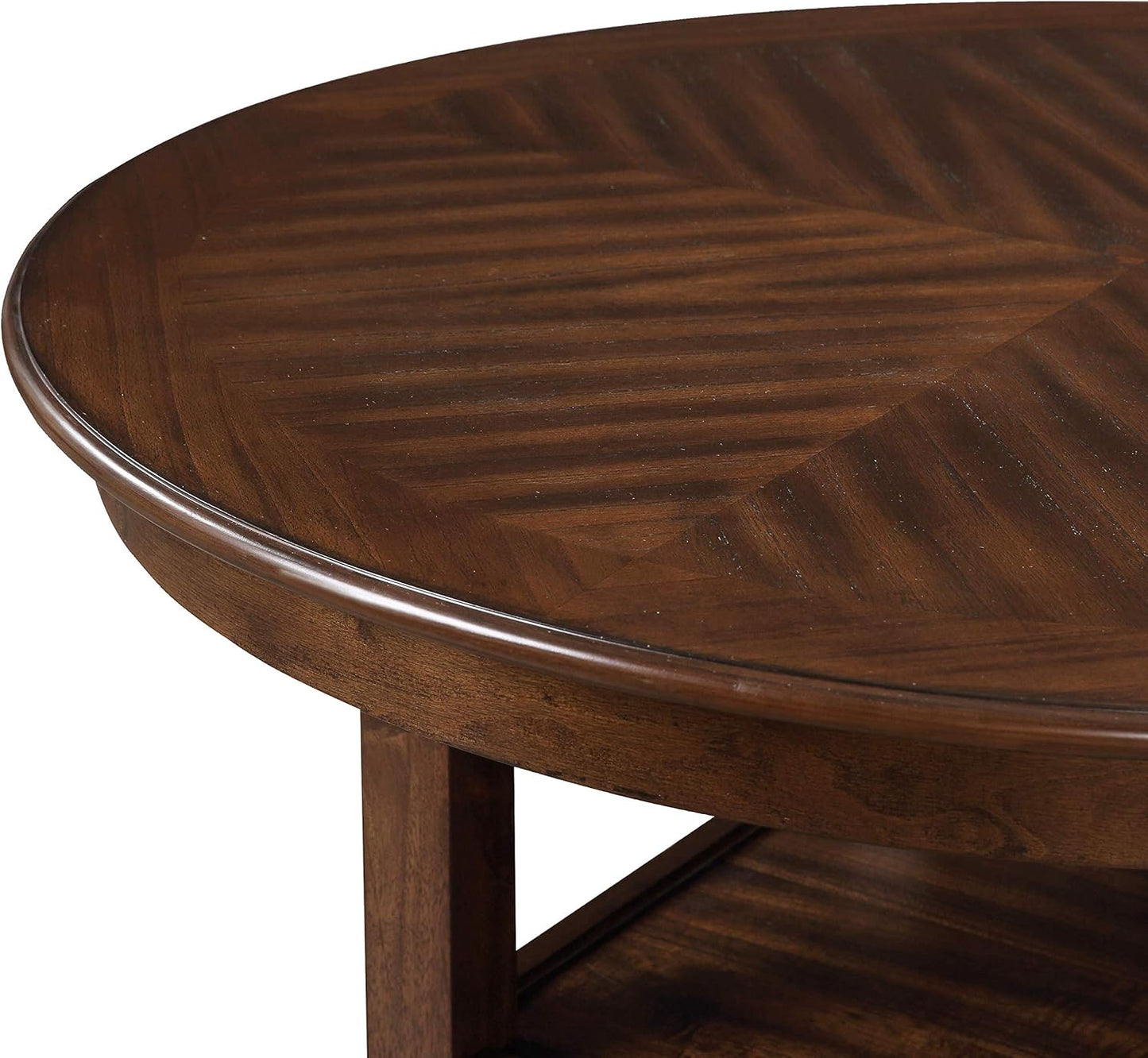 New Classic Furniture Cori 5-Piece Round Counter Set with 1 Dining Table and 4 Chairs, 42-Inch, Cherry Brown