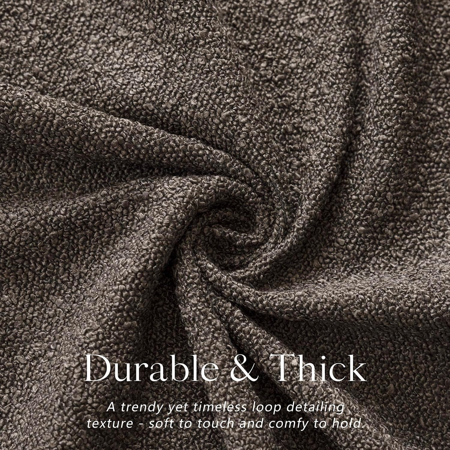 Foindtower Pack of 2, Decorative Textured Boucle Throw Pillow Covers Accent Solid Pillow Cases Cozy Soft Couch Cushion Case for Chair Sofa Bedroom Living Room Home Decor 22 x 22 Inch Dark Brown