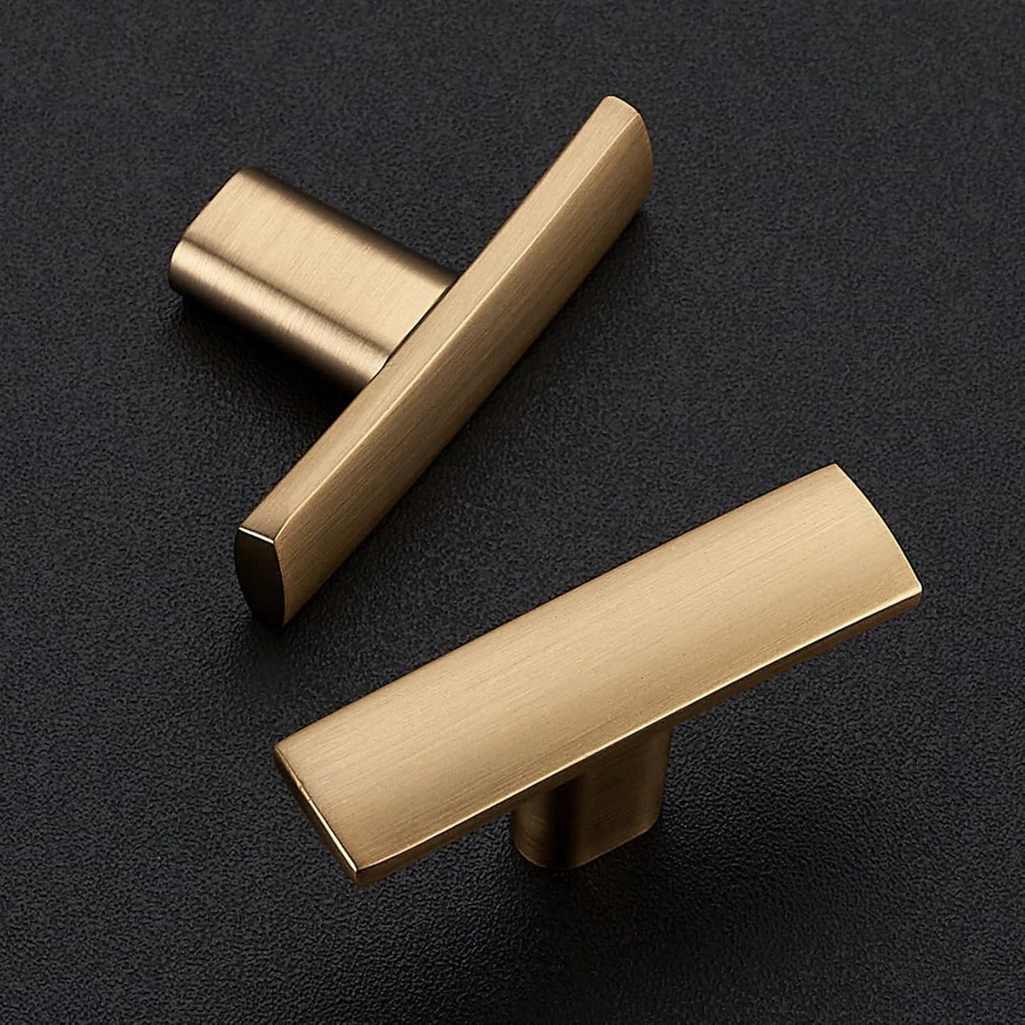 30 Pack Cabinet Handles Single Hole - Curved Cabinet Knobs Champagne Bronze Drawer Pulls for Kitchen Cupboard Solid Pulls for Dresser Drawer Arch Closet Hardware