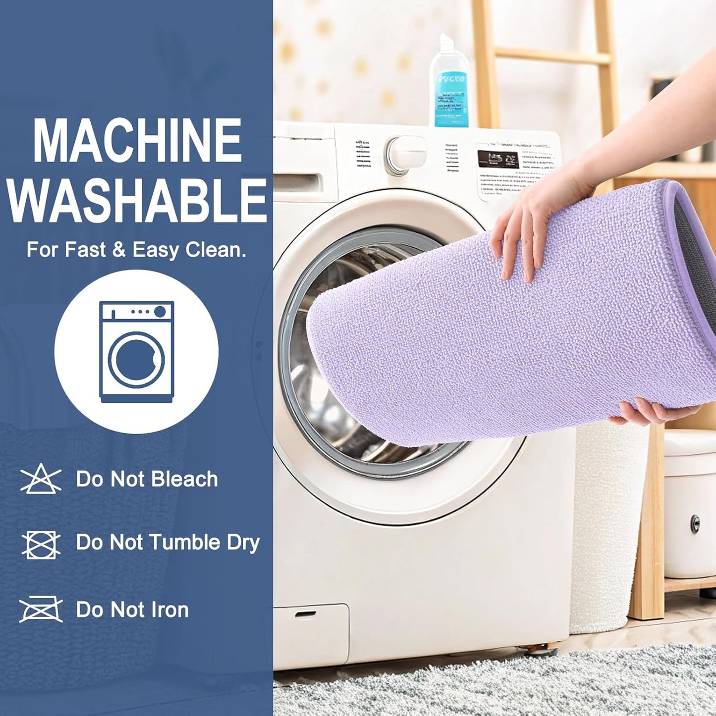 OLANLY Thick Memory Foam Bath Mat Rug 24x16, Extra Soft Absorbent Bathroom Rug, Quick Dry Bath Mats, Non-Slip, Machine Washable Carpet for Bathroom, Tub and Shower, Home Decor Accessories, Lavender