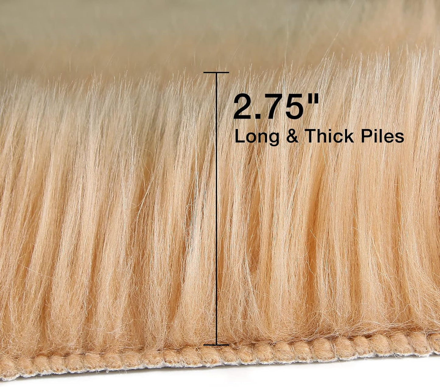 duduta Beige Faux Sheepskin Fur Rug 3x5 ft, Fluffy Shag Bedroom Dorm Nursery Playroom Carpet Rug Non Slip Washable
