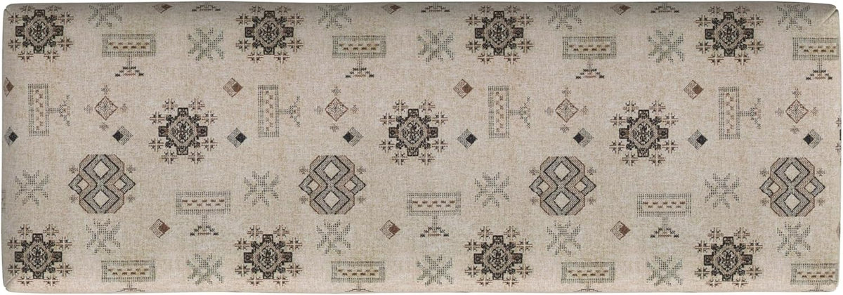 HomePop Oslo Decorative Bench -Cream Contemporary Global Pattern