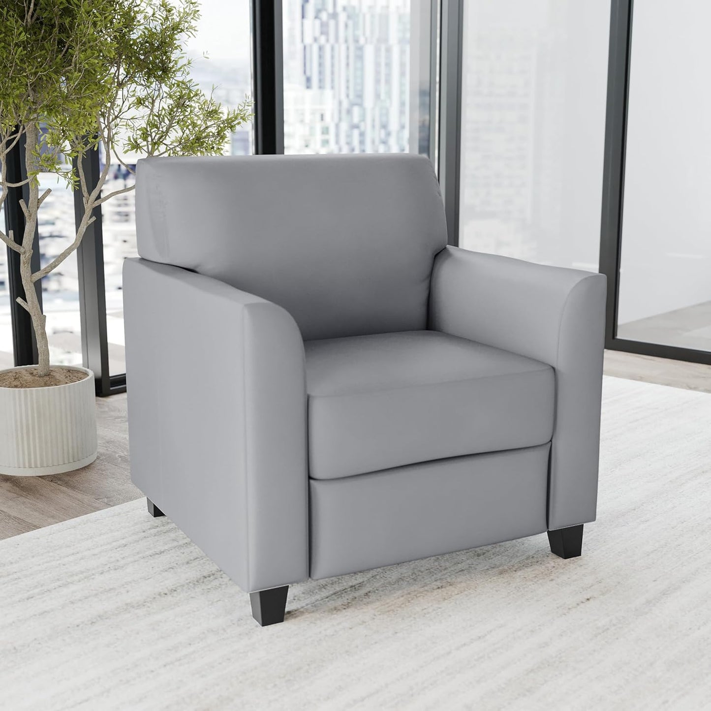 Flash Furniture HERCULES Diplomat Series Gray LeatherSoft Chair