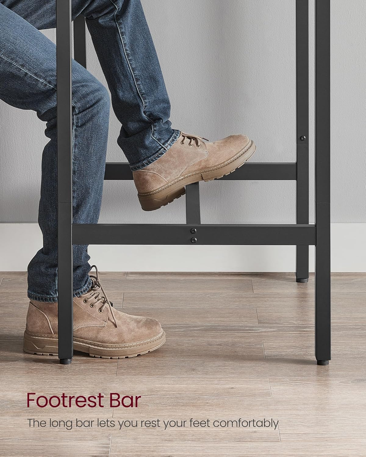 VASAGLE Bar Table, Small Kitchen Dining Table, High Top Pub Table, Height Cocktail Table for Living Room Party, Sturdy Metal Frame, 23.6 x 23.6 x 36.2 Inches for Narrow Spaces, Greige and Black