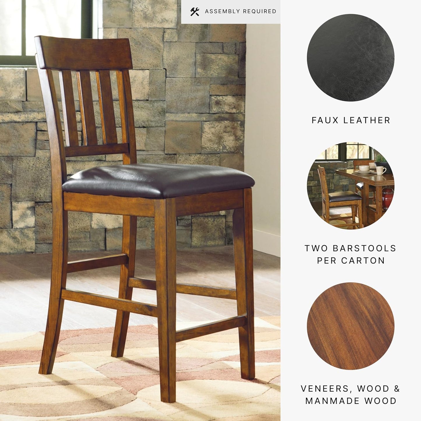 Signature Design by Ashley RaleHadd Barstool, 2 Count, Light Brown