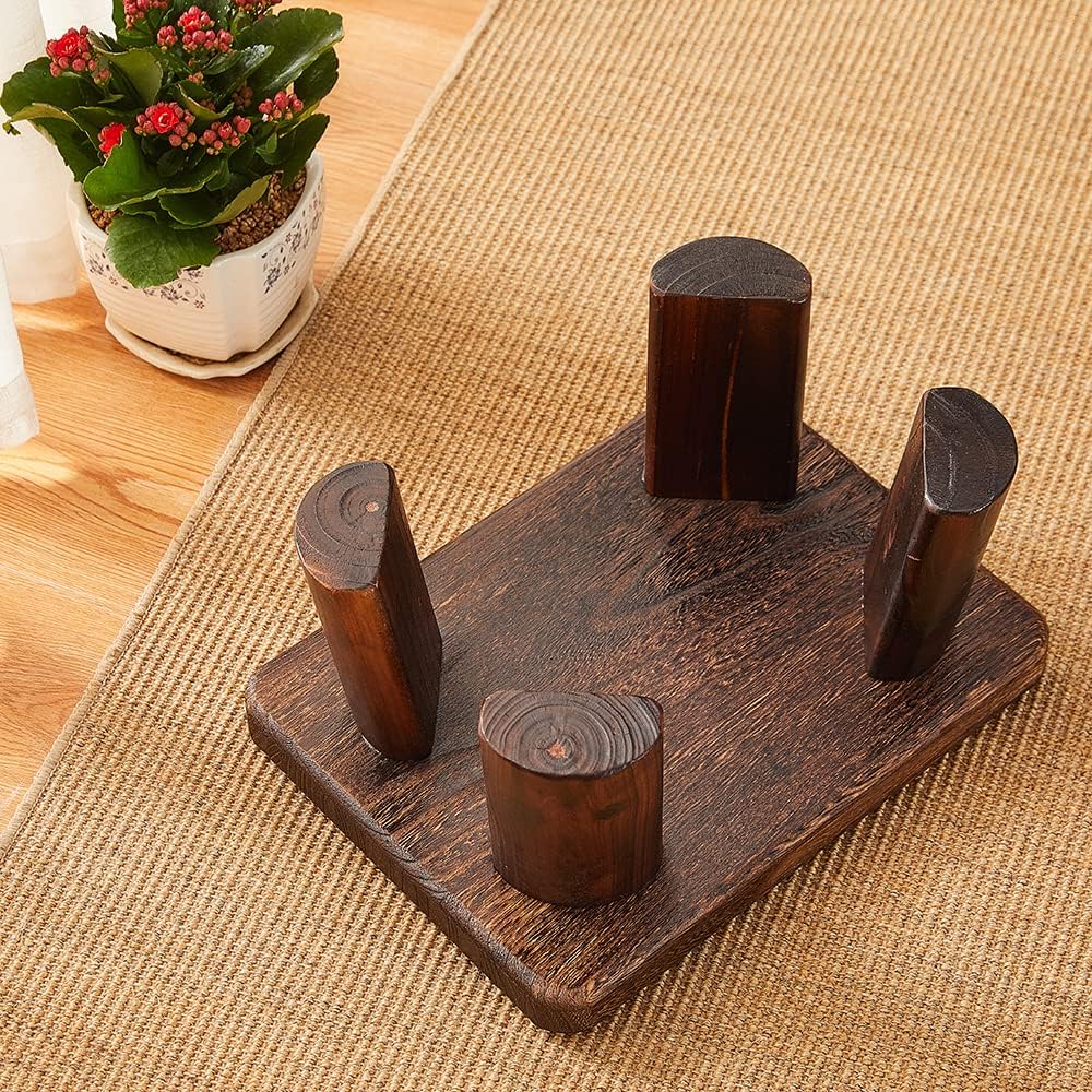 Wooden Stool, Rectangular Bedside Step Stool, Step Ladder for Kitchen & Bathroom, Foot Rest Stool Under Desk, Super Sturdy Hold Up to 500 LBS