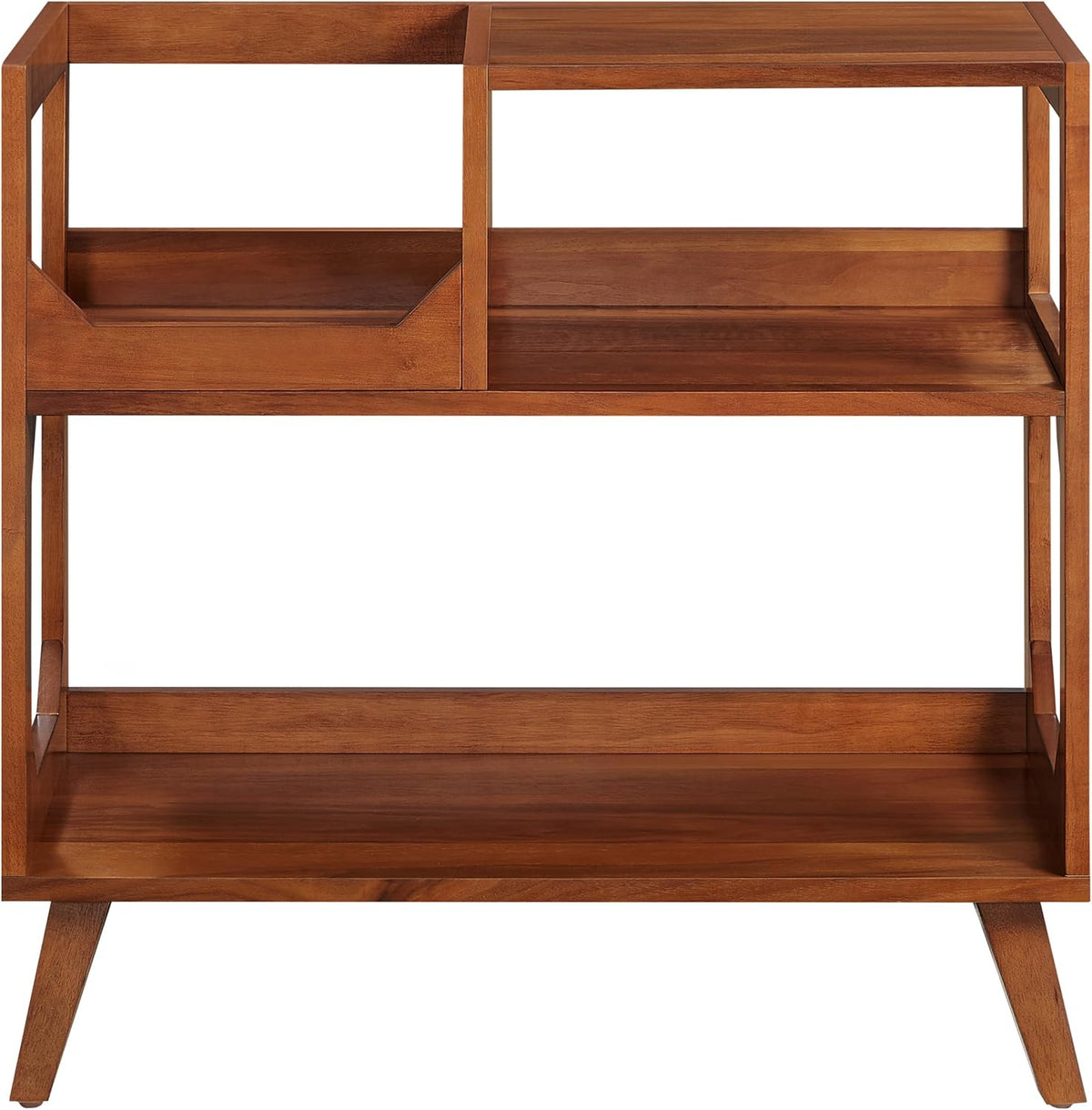 Crosley Furniture Asheville Mid-Century Modern Media Console Record Player Stand, Storage for Vinyl Records, Medium, Walnut
