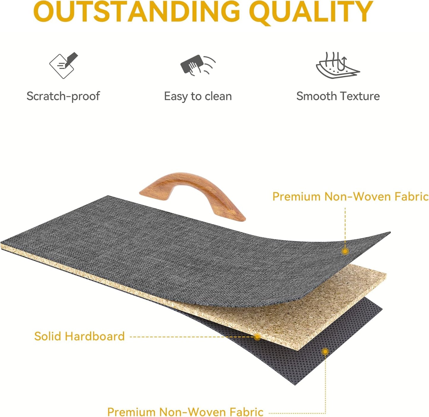 DWVO Dresser for Bedroom, Fabric Dresser with 8 Drawers, Tall Double Drawer Chest of Drawers for Closet, Living Room, Sturdy Steel Frame, Wooden Top, Easy Pull Handle