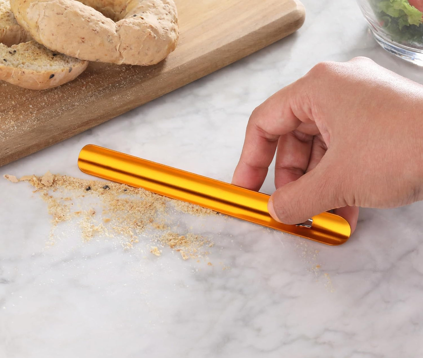 New Star Foodservice Aluminum Table Crumber, 6-Inch, Gold, 22780