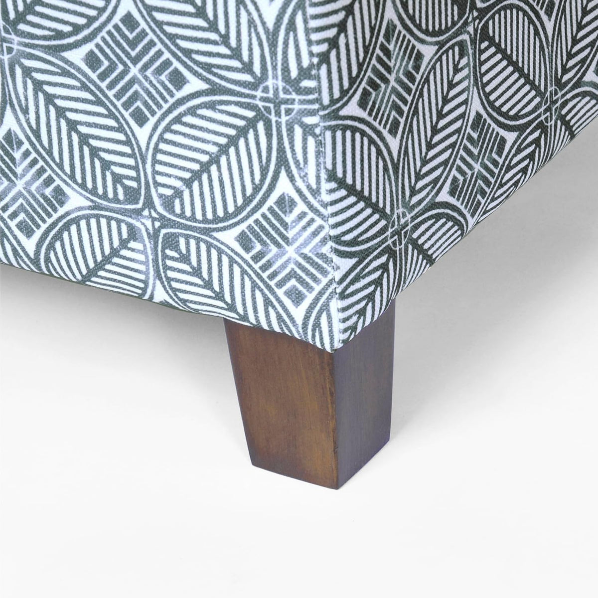 HomePop Home Decor | K7342-A874 | Classic Square Storage Ottoman with Lift Off Lid | Ottoman with Storage for Living Room & Bedroom, Blue Indigo Print, Large