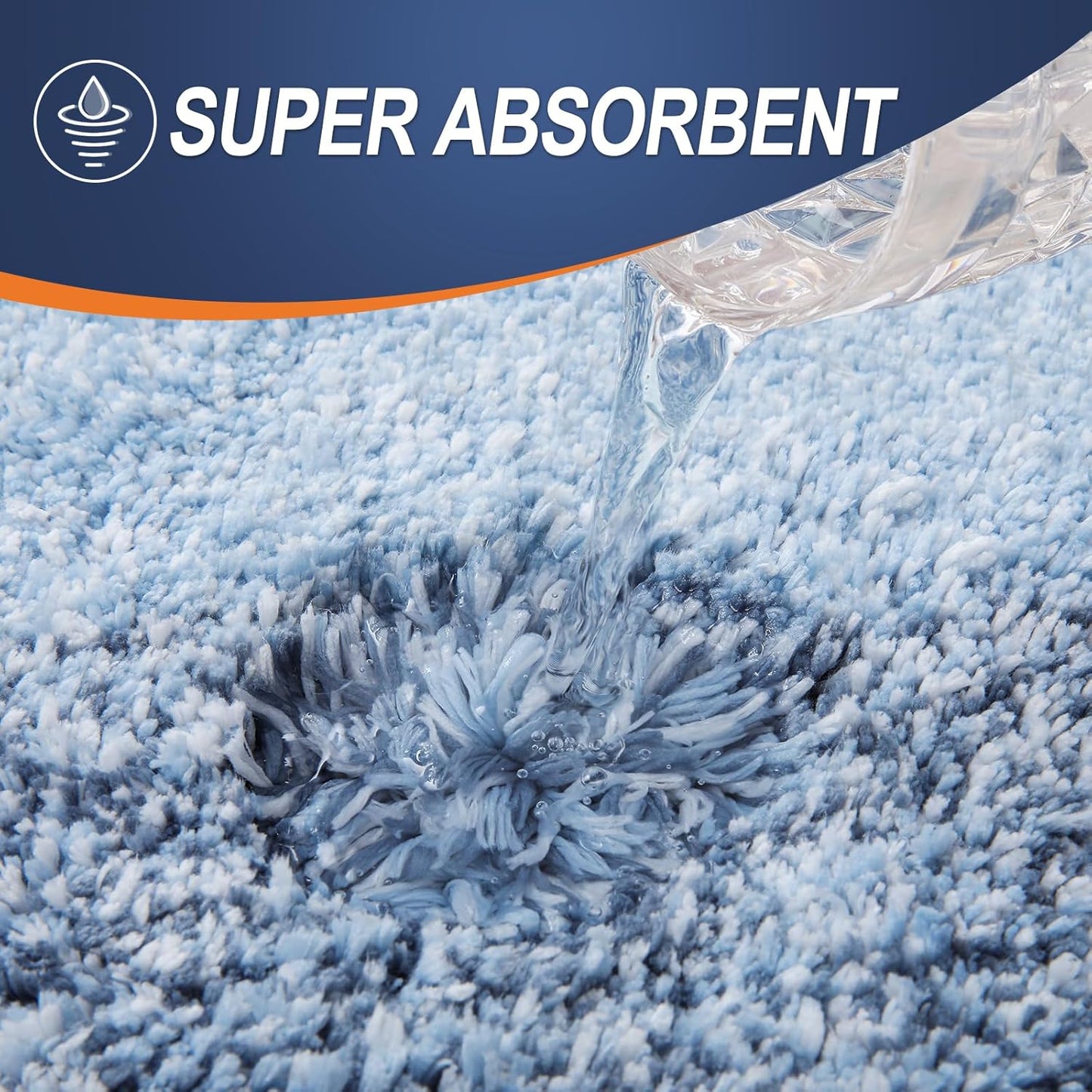 OLANLY Bathroom Rugs Mat 47x32, Extra Soft Absorbent Microfiber Bath Rugs, Rubber Backing, Quick Dry, Machine Washable Bath Mats for Bathroom Floor, Tub and Shower, Home Decor Accessories, Blue