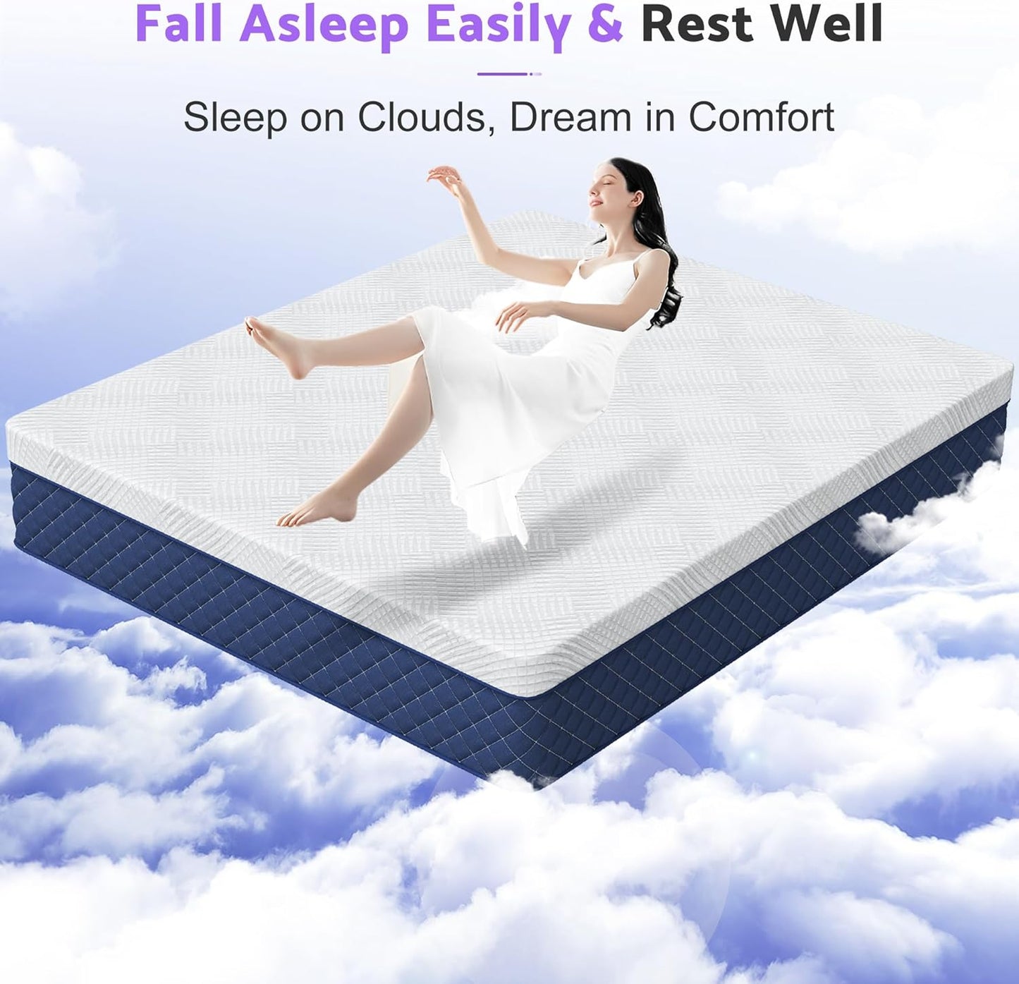 Twin Mattresses, 12 Inch Hybrid Twin Mattress in a Box, Memory Foam and Individual Pocket Spring Breathable Comfort for Sleep Supportive and Pressure Relief, CertiPUR-US, 39"*75"*12"