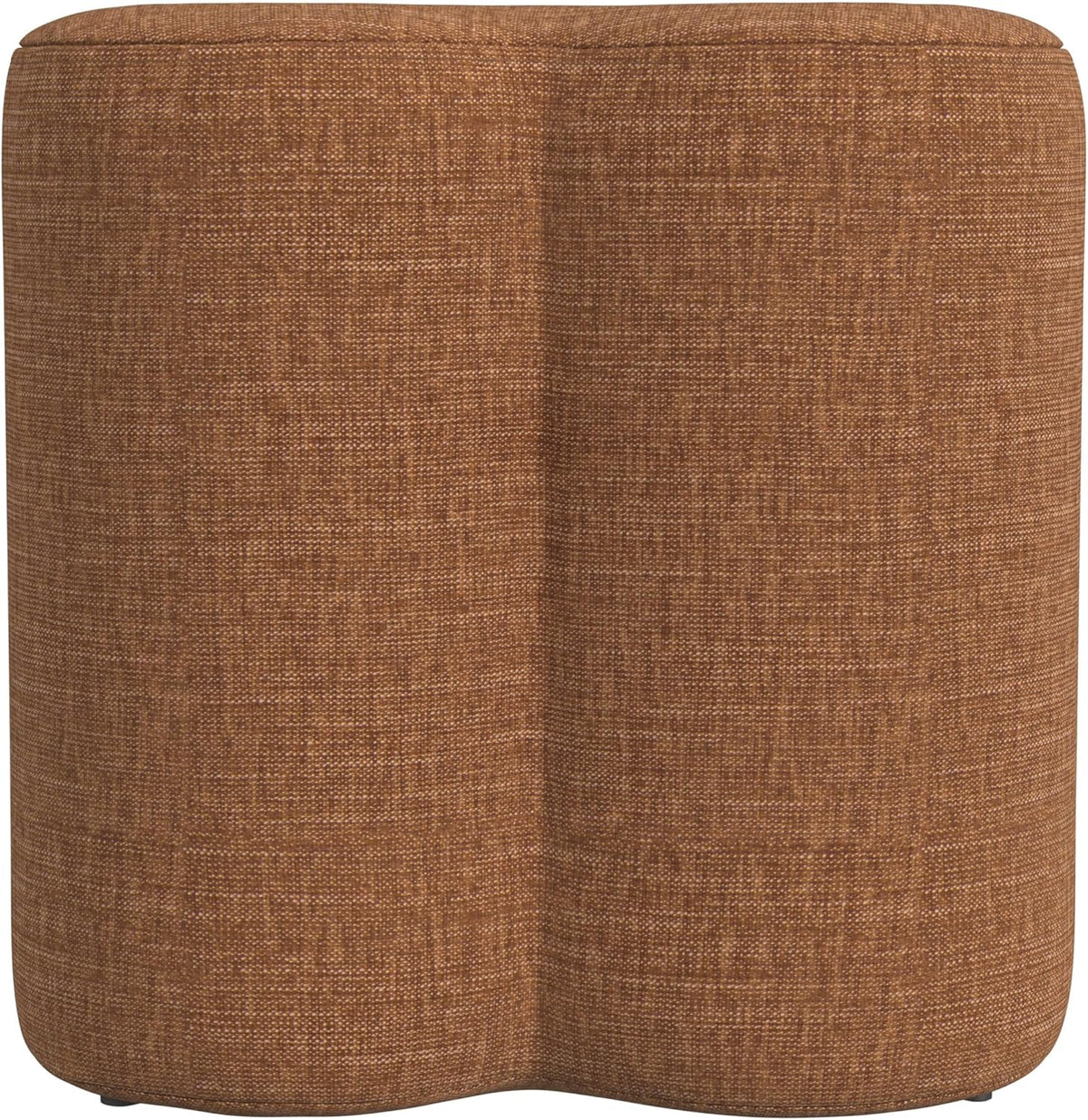 HomePop Upholstered Clover Shaped Ottoman (No Lid, Seat Only) Home Décor | Foot Rest Pouf – Rust Orange Chenille