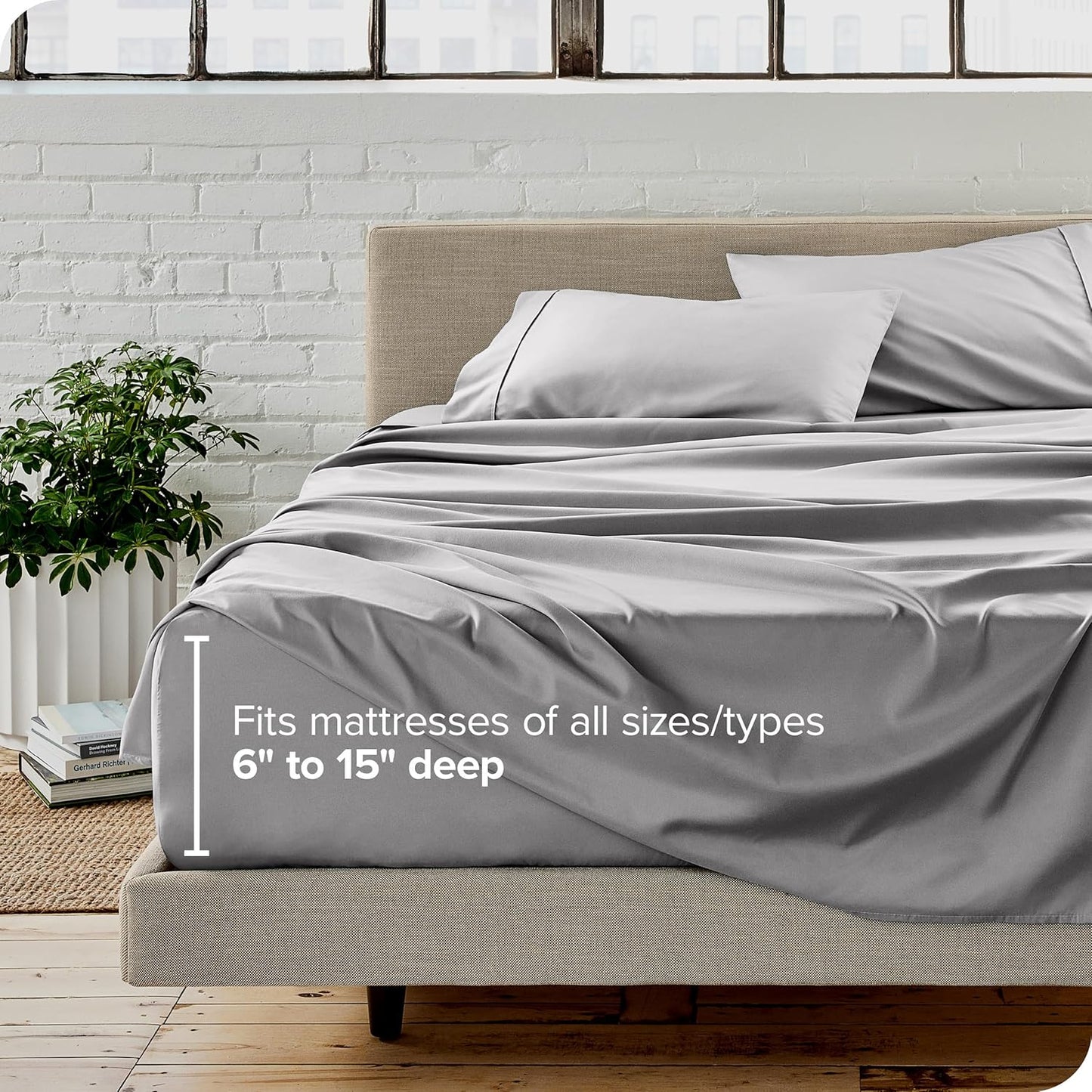 Bare Home California King Sheet Set - 1800 Ultra-Soft Microfiber Cal King Bed Sheets - Double Brushed - Deep Pockets - Easy Fit - 4 Piece Set - Bed Sheets (California King, Light Grey)