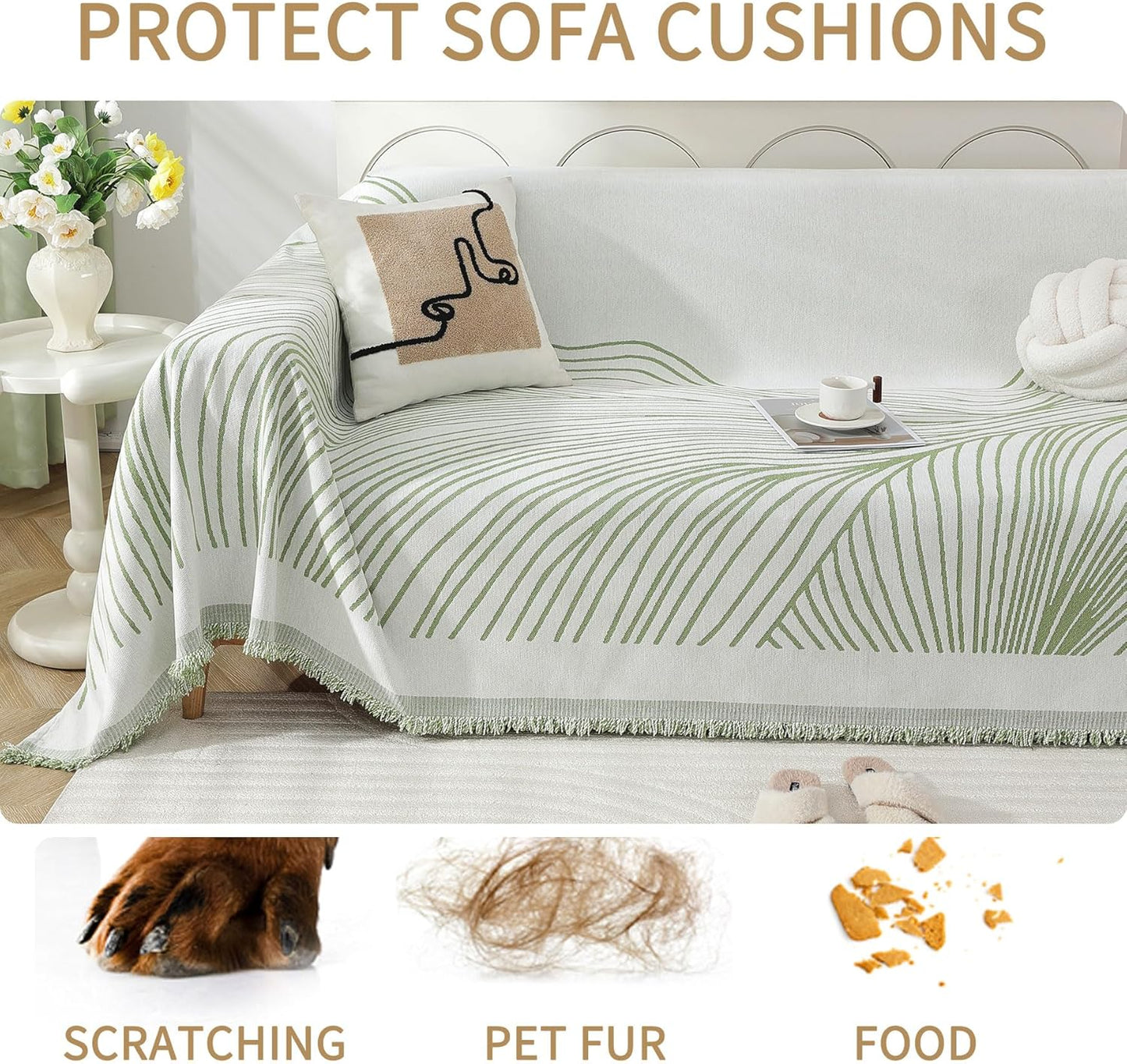Non Slip Sofa Covers Couch Covers for 3 Cushion Couch Sofa Pet Friendly Washable Couch Covers for Sofa, Soft Thick Sectional Couch Covers L Shape Furniture Protector for Kids, Dogs 71" X118"