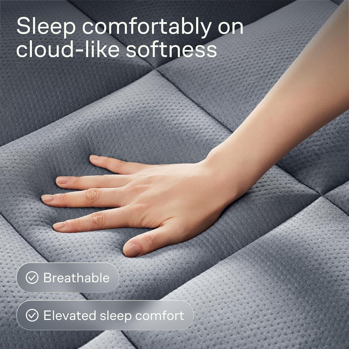 Ultra Soft California King Size Mattress Topper - Viscose Made from Bamboo Pillow Top Mattress Pad for Back Pain Relief - Naturally Cooling for Hot Sleepers, Grey