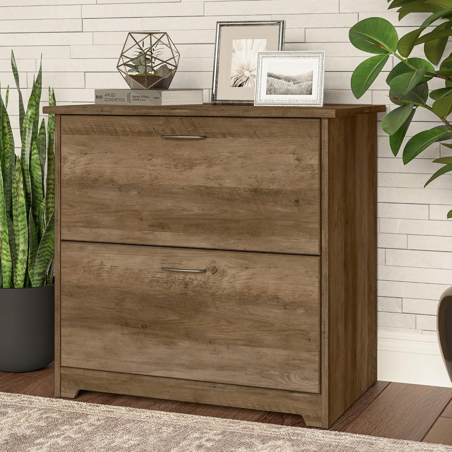 Bush Furniture Cabot 2 Drawer Lateral File Cabinet in Reclaimed Pine, Home Office Chest for Letter, Legal, and A4-size Document Storage