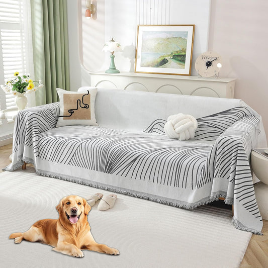 Non Slip Sofa Covers Couch Covers for 3 Cushion Couch Sofa Pet Friendly Washable Couch Covers for Sofa, Soft Thick Sectional Couch Covers L Shape Furniture Protector for Kids, Dogs 91" X134"