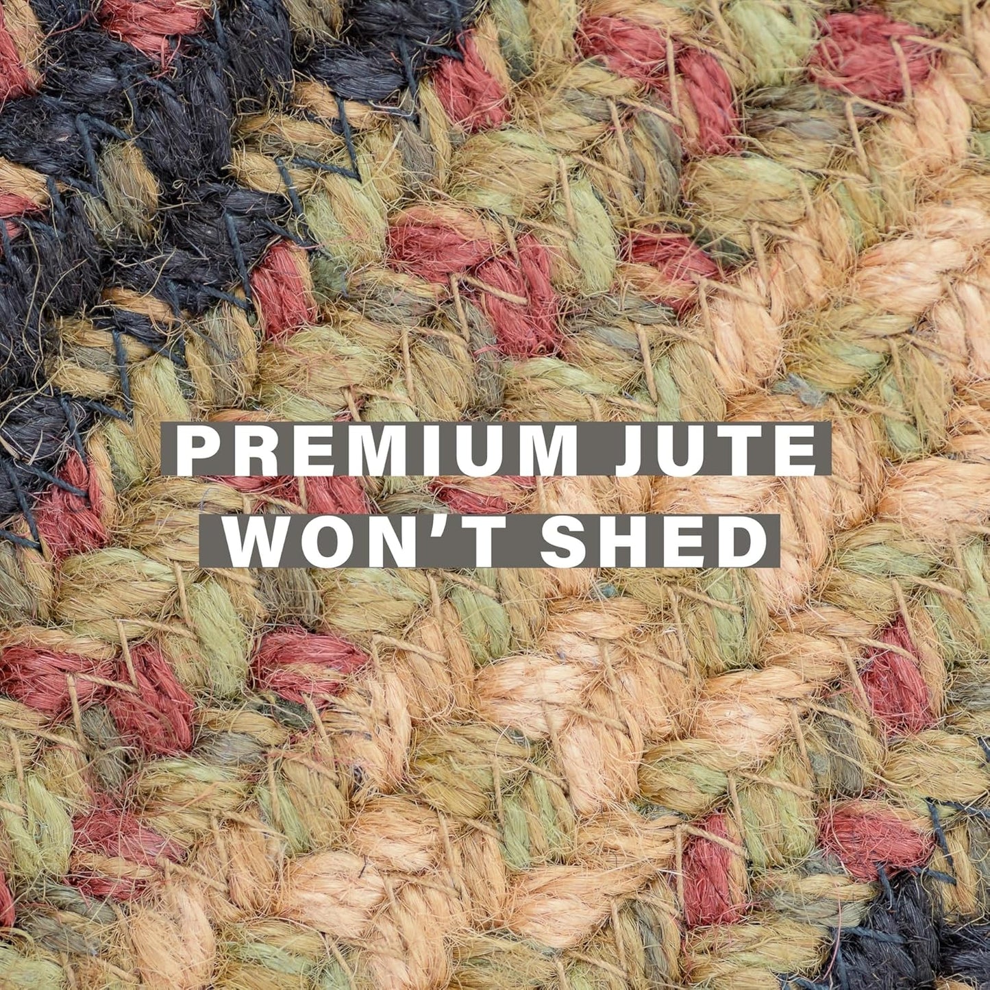 Homespice Highland Multicolor Jute Braided Rope Rug, 5x8' Rectangle - Warm Country and Cabin Decor, Perfect for Bedrooms and Living Rooms - Durable, Easy to Clean and Pet Friendly