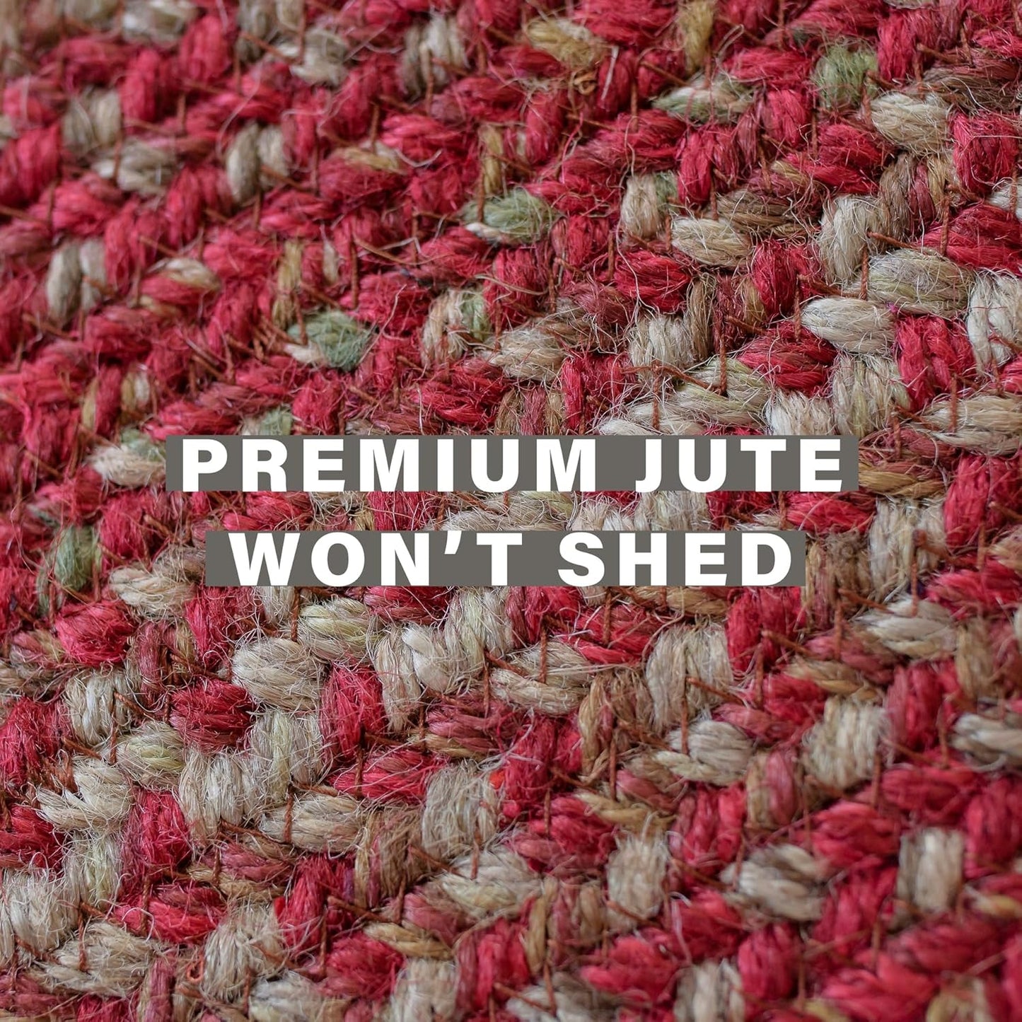 Homespice 20x30” Red Oval Braided Rug. Apple Pie Red Jute Oval Rug. Uses- Entryway, Kitchen Rugs, Bathroom Rugs. Reversible, Rustic, Country, Primitive, Farmhouse Decor Rug