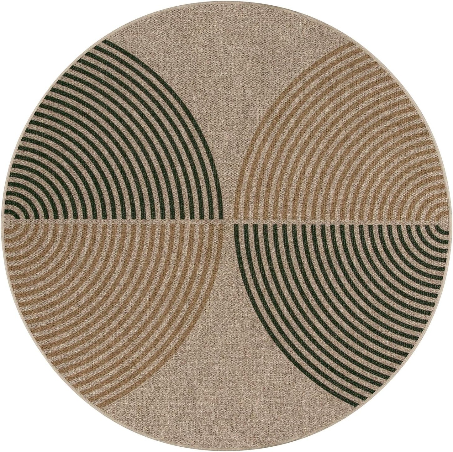 Lahome Modern Rainbow Round Rug, 6ft Easy Jute Circle Patio Rug Washable Indoor Outdoor Rugs for Living Room, Farmhouse Natural Round Area Rug Contemporary Carpet for Entryway Backyard