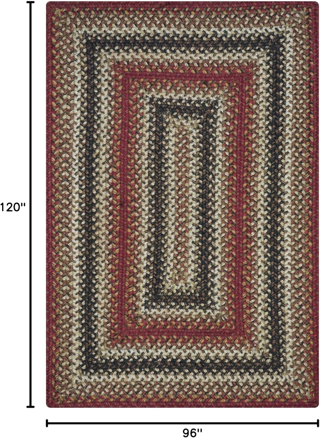 Homespice Chester Country Rugs for Living Room 8x10', Perfect Large Braided Rug
