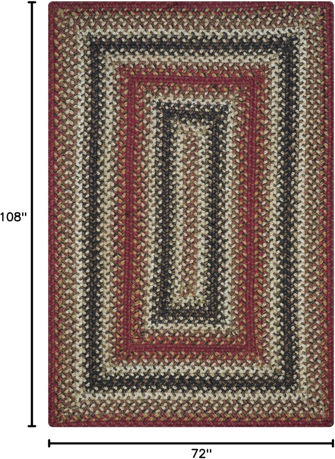 Homespice Chester 6x9' Braided Area Rug, Ideal for a Rustic Bedroom